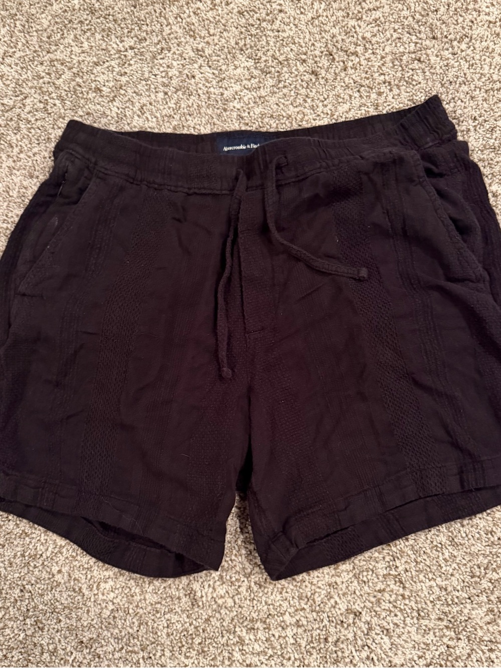 Abercrombie & Fitch Black Men’s Flat Front Shorts